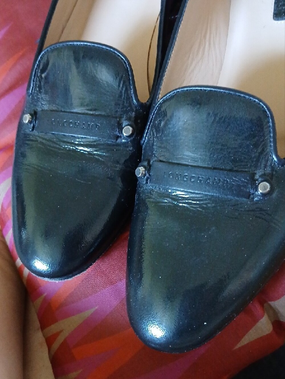Longchamp Black Patent Loafers Sz36 - Picture 5 of 11